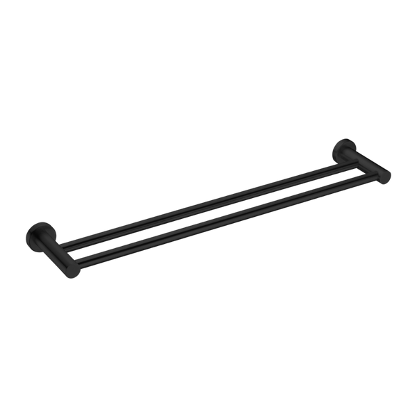 Nero Mecca Double Towel Rail 600mm Matte Black