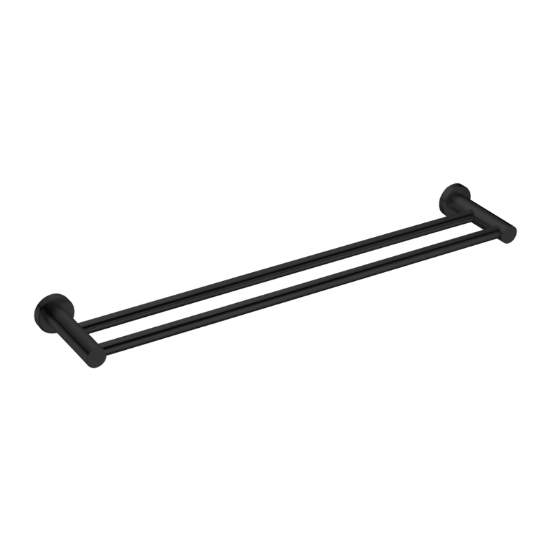Mecca Double Towel Rail 600mm Matte Black