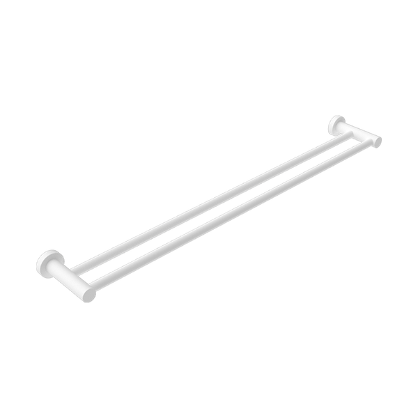 Nero Mecca Double Towel Rail 600mm Matte White