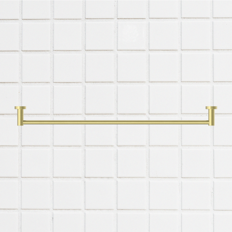 Mecca Single Towel Rail 800mm Brushed Gold