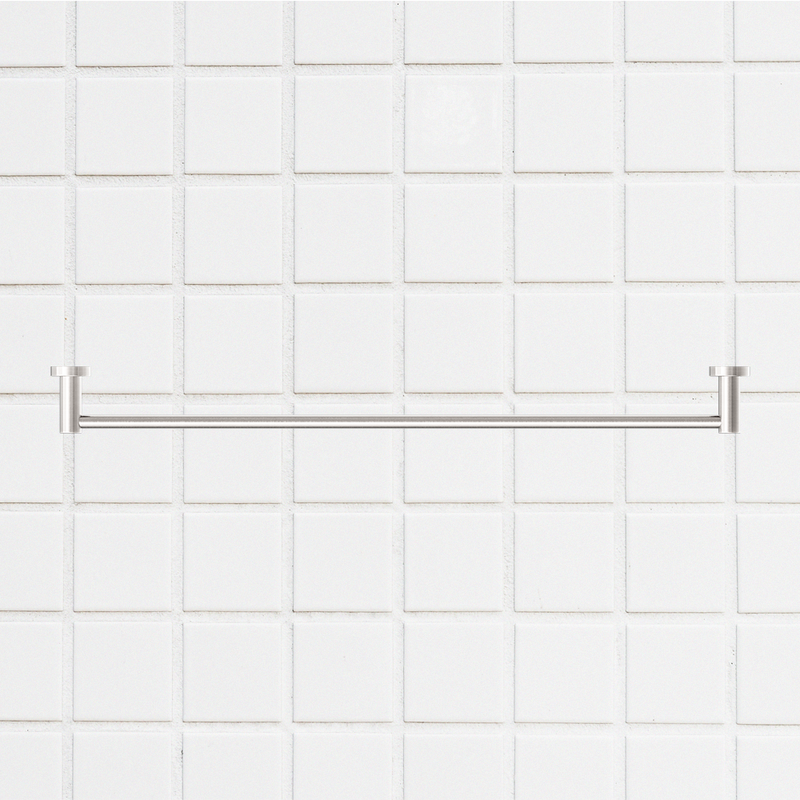 Mecca Single Towel Rail 800mm Brushed Nickel