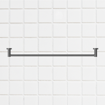 Mecca Single Towel Rail 800mm Brushed Gunmetal