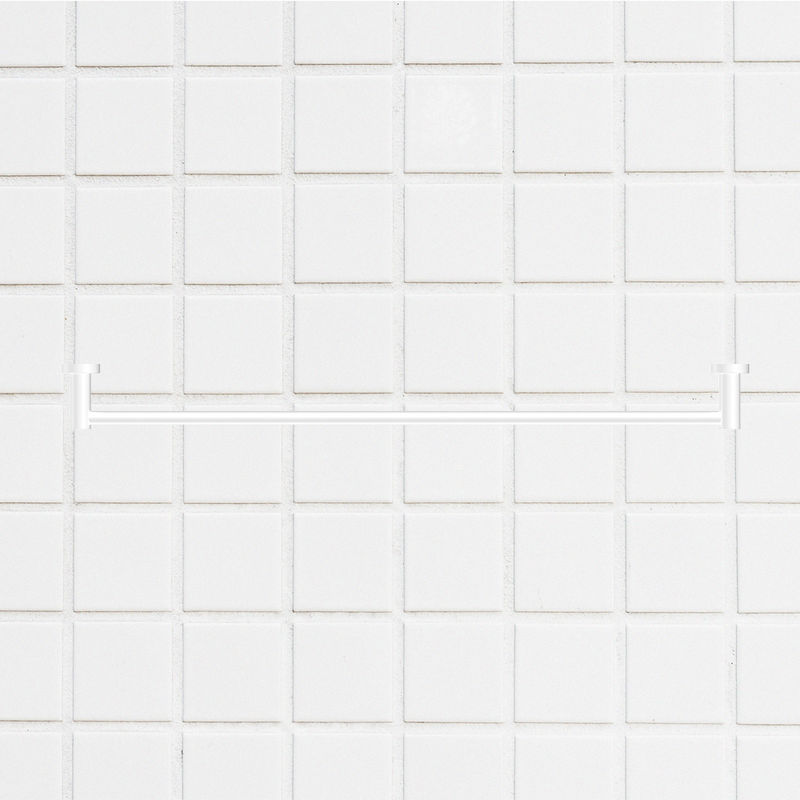 Mecca Single Towel Rail 800mm Matte White