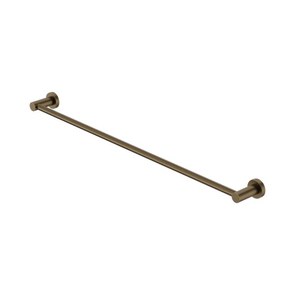 Nero Mecca Single Towel Rail 800mm Tumbled Antique Brass