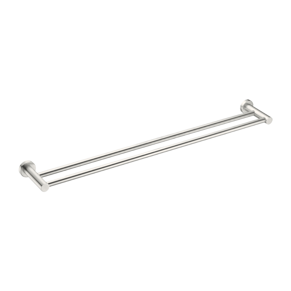Nero Mecca Double Towel Rail 800mm Brushed Nickel