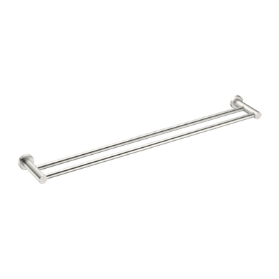 Nero Mecca Double Towel Rail 800mm Brushed Nickel