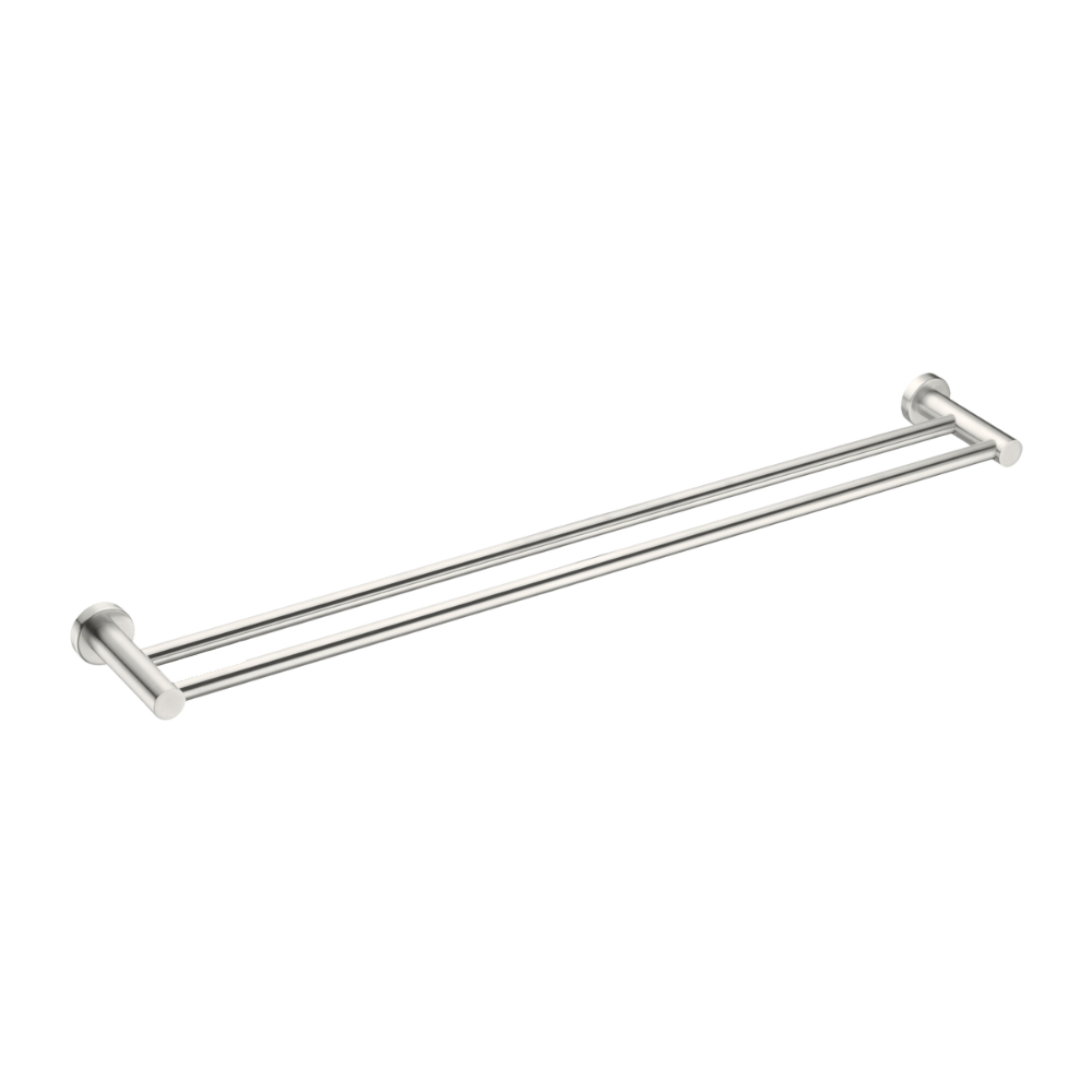 Mecca Double Towel Rail 800mm Brushed Nickel