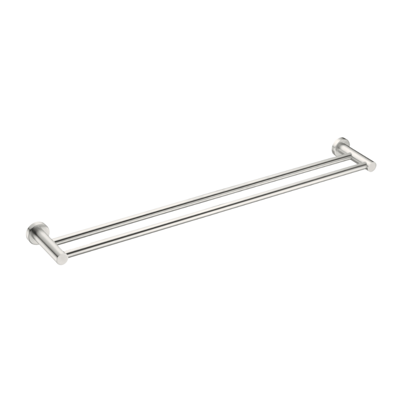 Mecca Double Towel Rail 800mm Brushed Nickel