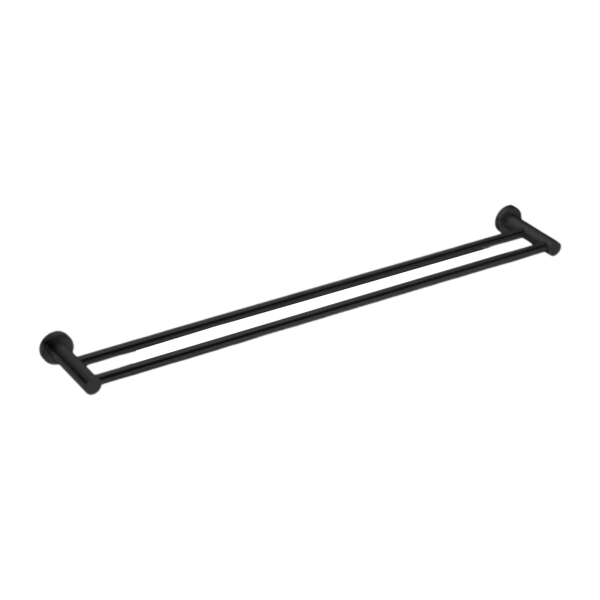 Nero Mecca Double Towel Rail 800mm Matte Black