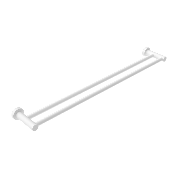 Mecca Double Towel Rail 800mm Matte White
