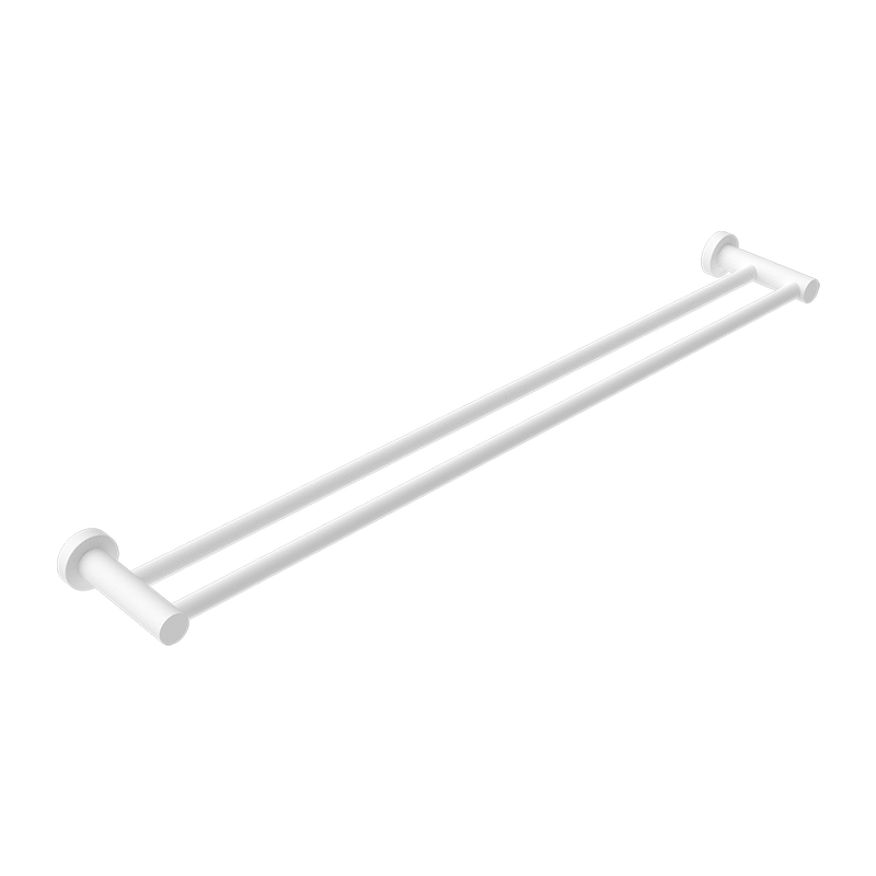 Mecca Double Towel Rail 800mm Matte White