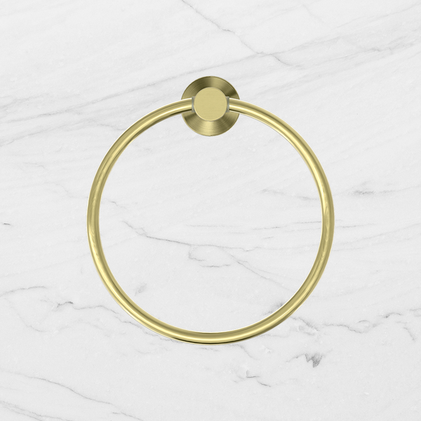 Nero Mecca Hand Towel Ring Brushed Gold