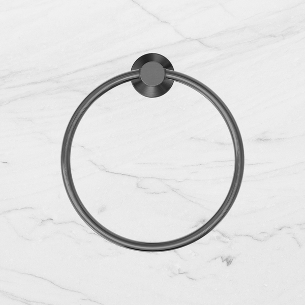 Nero Mecca Hand Towel Ring Brushed Gunmetal