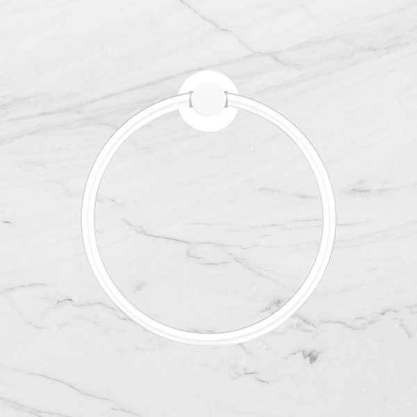 Nero Mecca Hand Towel Ring Matte White