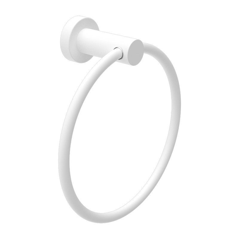 Mecca Hand Towel Ring Matte White