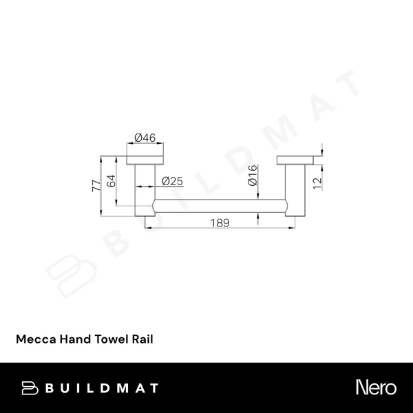 Nero Mecca Hand Towel Rail Tumbled Antique Brass