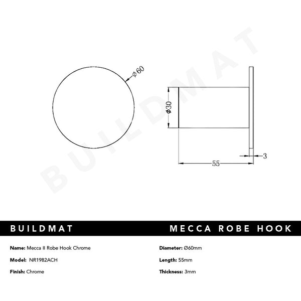 Nero Mecca II Robe Hook Chrome