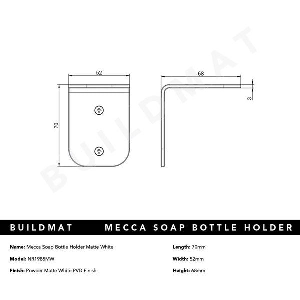 Nero Mecca Soap Bottle Holder Matte White
