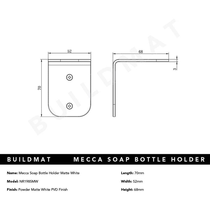 Mecca Soap Bottle Holder Matte White