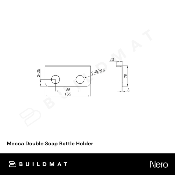 Nero Mecca Double Soap Bottle Holder Brushed Gold