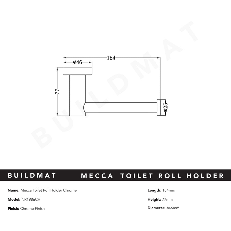 Mecca Toilet Roll Holder Chrome