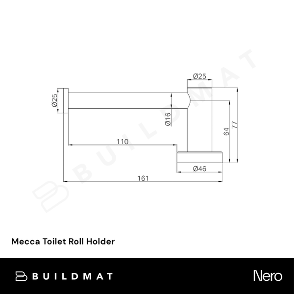 Nero Mecca Toilet Roll Holder Tumbled Antique Brass