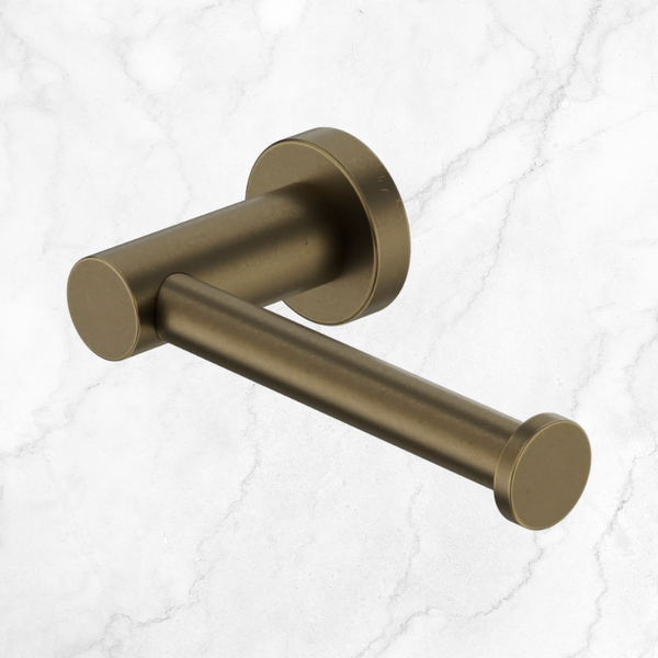 Nero Mecca Toilet Roll Holder Tumbled Antique Brass