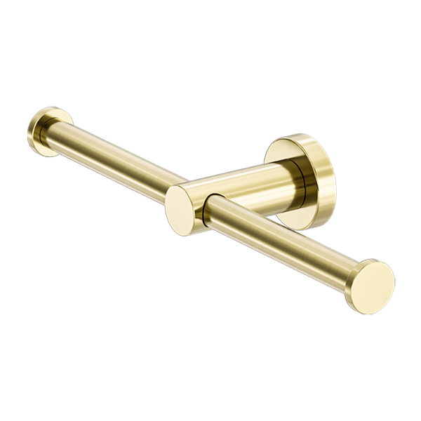 Nero Mecca Double Toilet Roll Holder Brushed Gold
