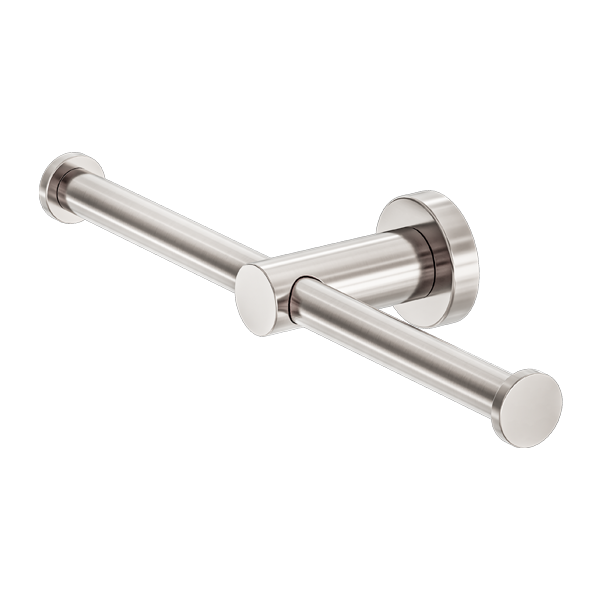 Nero Mecca Double Toilet Roll Holder Brushed Nickel