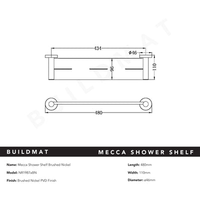 Mecca Shower Shelf Brushed Nickel