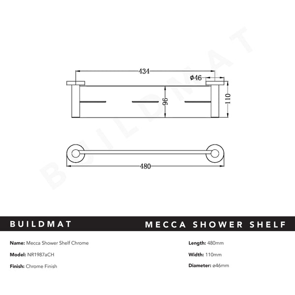 Nero Mecca Shower Shelf Chrome