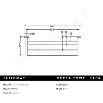 Mecca Towel Rack Chrome