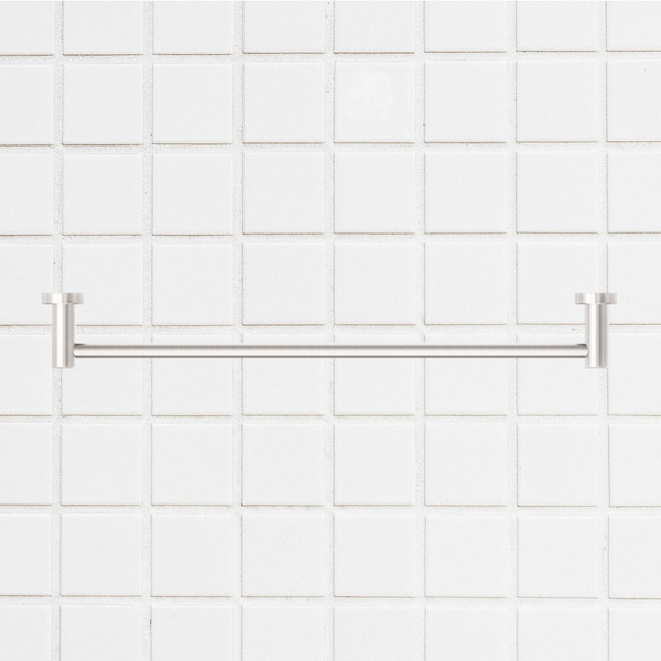 Nero Dolce II Single Towel Rail 600mm Brushed Nickel