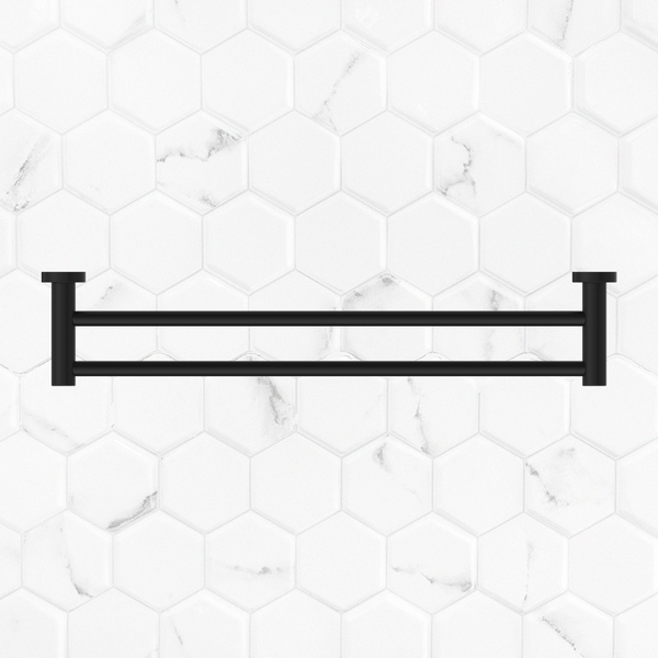 Nero Dolce II Double Towel Rail 600mm Matte Black