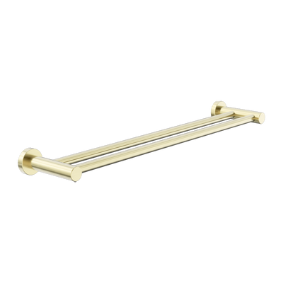 Nero Dolce II Double Towel Rail 800mm Brushed Gold