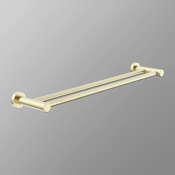 Nero Dolce II Double Towel Rail 800mm Brushed Gold