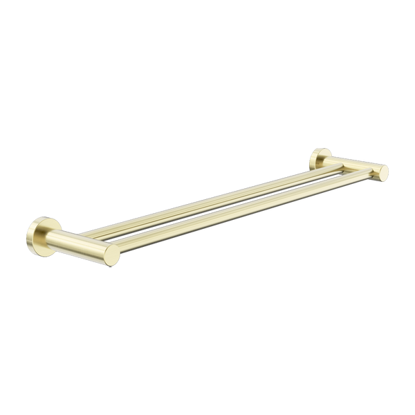 Nero Dolce II Double Towel Rail 800mm Brushed Gold