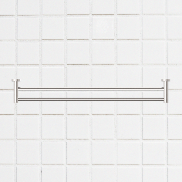 Nero Dolce Double Towel Rail 800mm Brushed Nickel