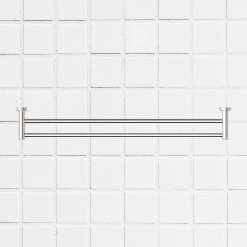 Dolce Double Towel Rail 800mm Brushed Nickel
