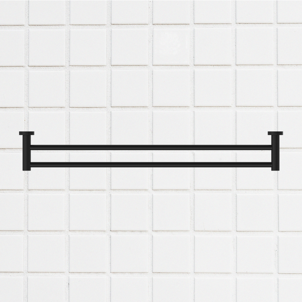 Nero Dolce Double Towel Rail 800mm Matte Black