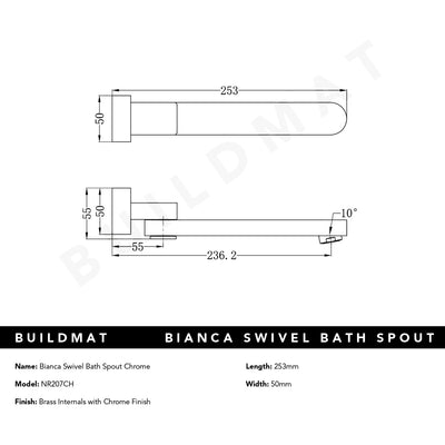 Bianca Swivel Bath Spout Chrome