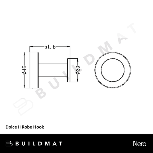 Nero Dolce II Robe Hook Brushed Gold