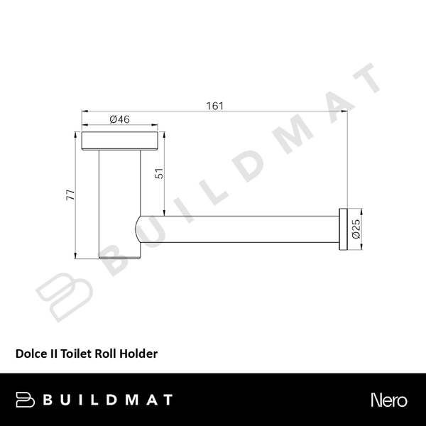 Nero Dolce II Toilet Roll Holder Brushed Gold