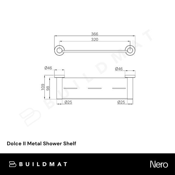 Nero Dolce II Metal Shower Shelf Chrome