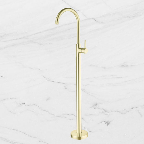Nero Mecca Freestanding Bath Mixer Brushed Gold