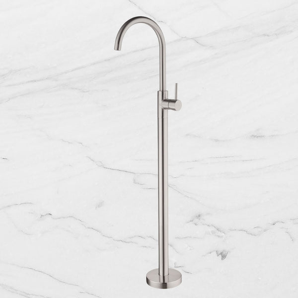 Nero Mecca Freestanding Bath Mixer Brushed Nickel
