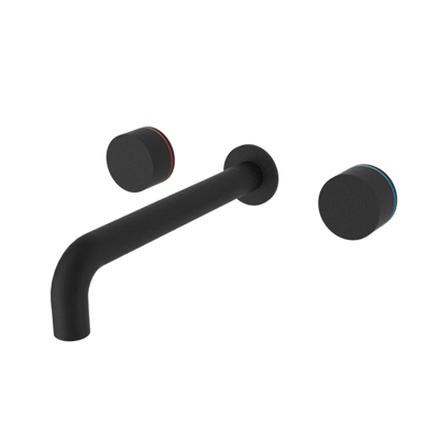 Nero Kara Wall Basin Set 180mm Matte Black
