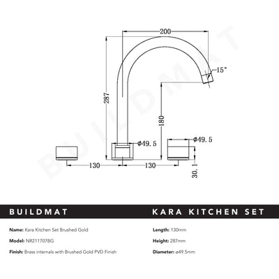 Kara Kitchen Set Brushed Gold