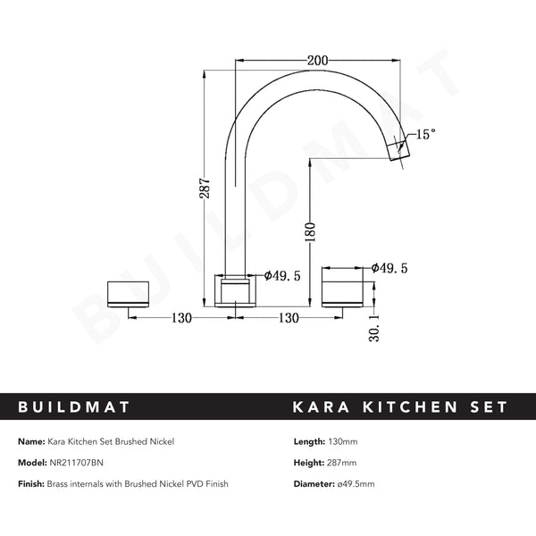 Nero Kara Kitchen Set Brushed Nickel