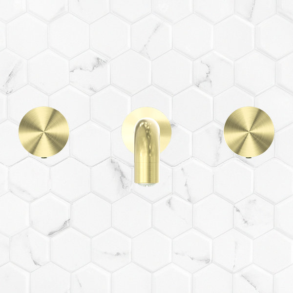 Nero Kara Wall Basin Set 180mm Brushed Gold